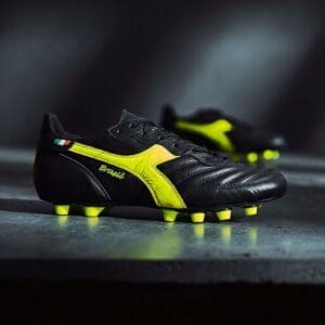 Diadora Brasil Made In Italy K-Leather Pro FG - Black/Fluo Yellow image 1