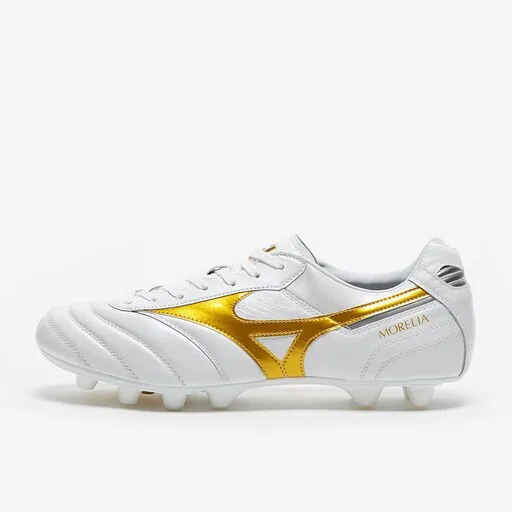 Mizuno Morelia II Made In Japan FG - White/Gold - Image 3