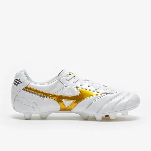 Mizuno Morelia II Made In Japan FG - White/Gold - Image 4