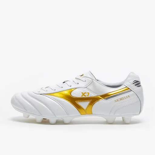 Mizuno Morelia II Made In Japan FG - White/Gold - Image 8