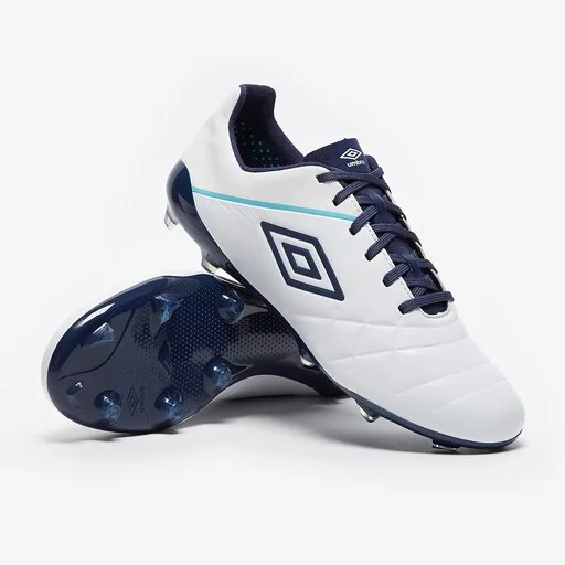 Umbro Medusæ III Pro FG - White/Medieval Blue/Blue Radiance