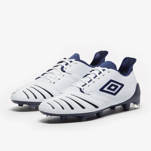 Umbro UX Accuro III Pro FG - White/Medieval Blue/Blue Radiance - Image 7