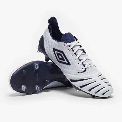 Umbro UX Accuro III Pro FG - White/Medieval Blue/Blue Radiance - Image 2